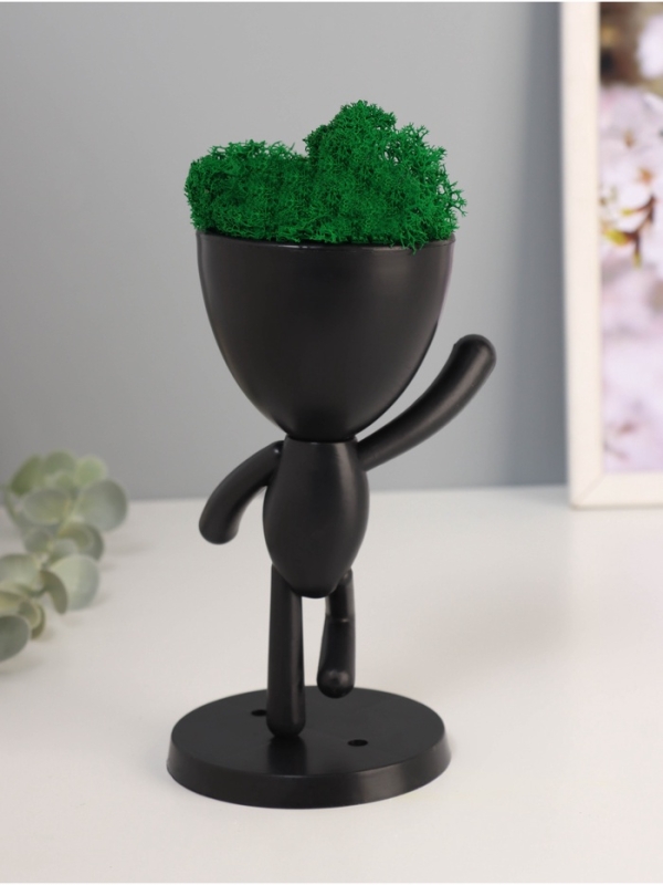 Кашпо пластиковое "Мистер Грин" 16*10*8,5 см черный