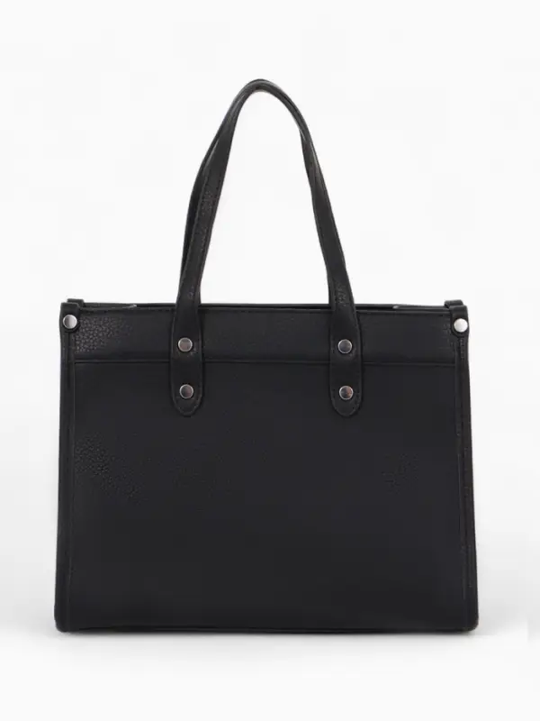 Сумка женская тоут TEXTURA на молнии, с кошельком, 30&times;10&times;24 см, чёрный