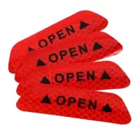 Светоотражающая наклейка Open, 9.5×2.5 см, красный, набор 4 шт.