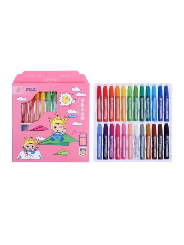 Пастель масляная 24 цвета, в бумажном держателе, в картонной коробке