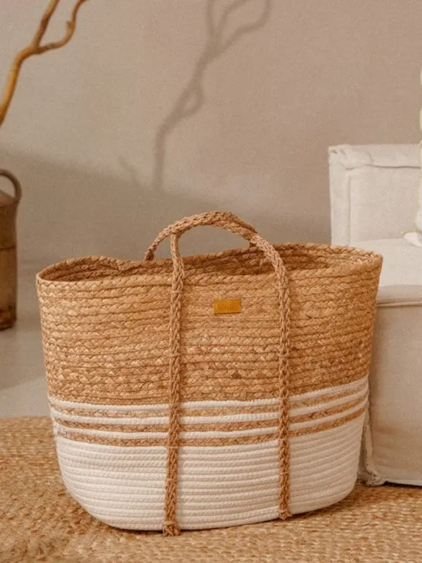 Корзина для белья плетеная SL Home Orden, хлопок, гиацинт, 42&times;24&times;35 см