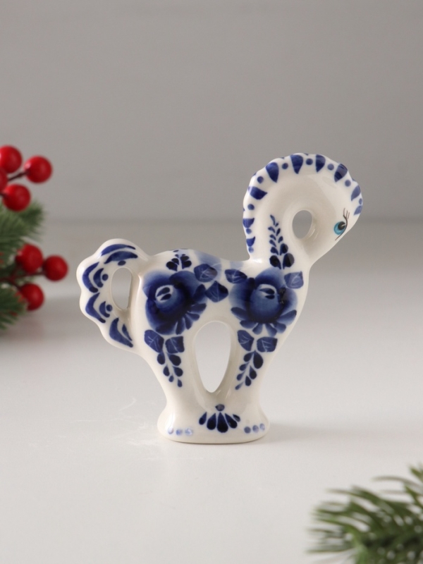 Статуэтка фарфоровая Статуэтка фарфоровая "Лошадь Классика кобальт", /авторская роспись О.Огородниковой/ в. 10 см 1087879