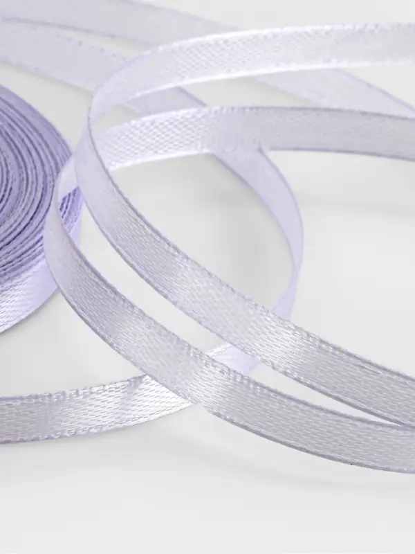 Лента атласная, 6 мм, 23±1 м, светло-сиреневая Лента атласная, 6 мм, 23±1 м, светло-сиреневая