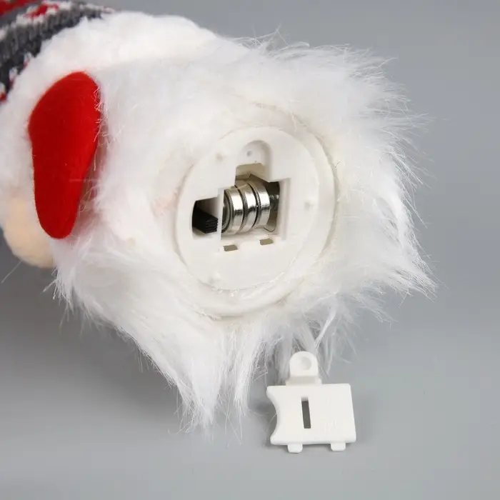 Светодиодная фигура «Гном в колпаке с узорами» 6.5 × 17 × 6.5 см, текстиль, батарейки LR1130х3 (в комплекте), свечение тёплое белое