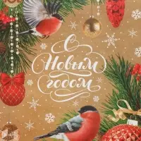 Пакет подарочный новогодний крафтовый «Снегири», L 31 х 40 х 11.5 см Пакет подарочный новогодний крафтовый «Снегири», L 31 х 40 х 11.5 см