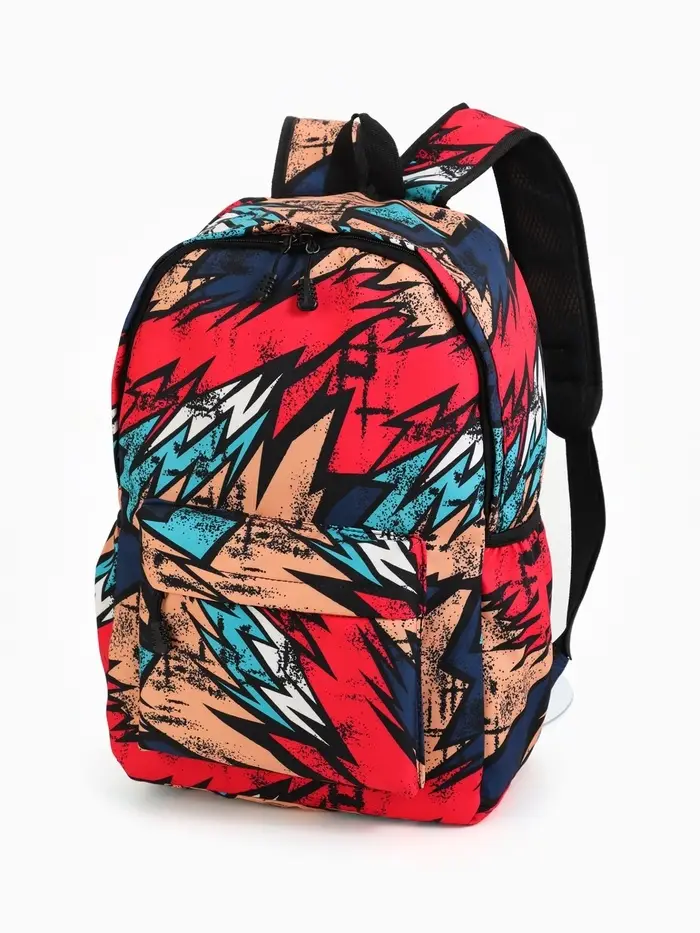 Рюкзак школьный &laquo;Абстракция&raquo; с карманами, 30&times;13&times;42 см, красный