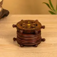 Подставка под горячее "Штурвал" (набор 6 шт), 12х11,5х6,8 см, дерево шишам Подставка под горячее "Штурвал" (набор 6 шт), 12х11,5х6,8 см, дерево шишам