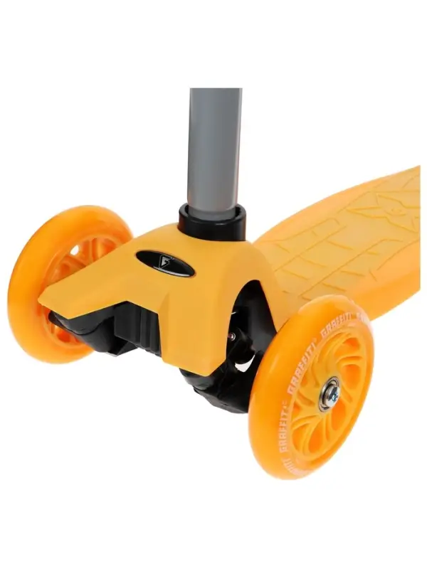 Самокат GRAFFITI Baby, колёса световые PU 120/70 мм, ABEC 7, оранжевый