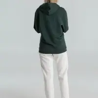 Толстовка с капюшоном унисекс Hoodie, темно-зеленый меланж, размер XS