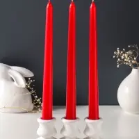 Набор свечей античных 25 см, 3 шт., 58 г, 7 ч, красный