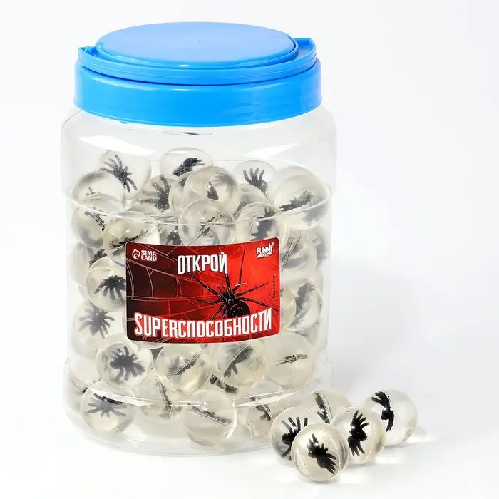 Мяч каучуковый, попрыгунчик «Открой superспособности», в банке, 80 шт,цвета МИКС Мяч каучуковый, попрыгунчик «Открой superспособности», в банке, 80 шт,цвета МИКС