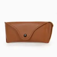 Футляр для очков на кнопке, 16&times;3.5&times;6.5 см, коричневый