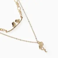 Кулон &laquo;Цепь&raquo;, фламинго, цвет золото