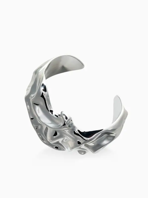 Браслет каркасный "Лава", цвет серебро