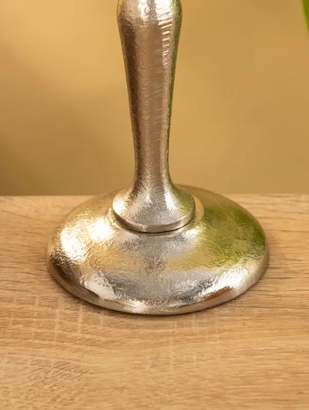 Подсвечник "Иней" алюминий 16 см, цв. серебро