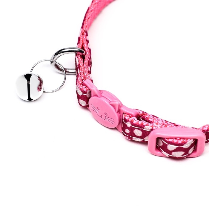 Ошейник кошачий с пряжкой в форме кошки, ширина 1 см, розовый Ошейник кошачий с пряжкой в форме кошки, ширина 1 см, розовый