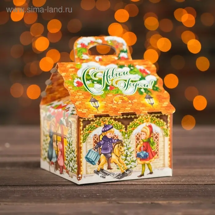 Подарочная коробка «Домик малый »Очарование Подарочная коробка «Домик малый »Очарование", 12×12×16.8 см