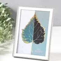 Фоторамка пластик 13х18 см "Современная классика" серый и белый 19х13,8х1,5 см