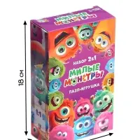 Пазл с игрушкой &laquo;Милые монстрики&raquo; набор 2в1, 54 детали