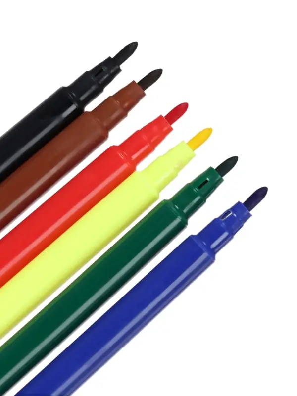 Фломастеры 6 цветов Calligrata &laquo;Машинка&raquo;, невентилируемый колпачок