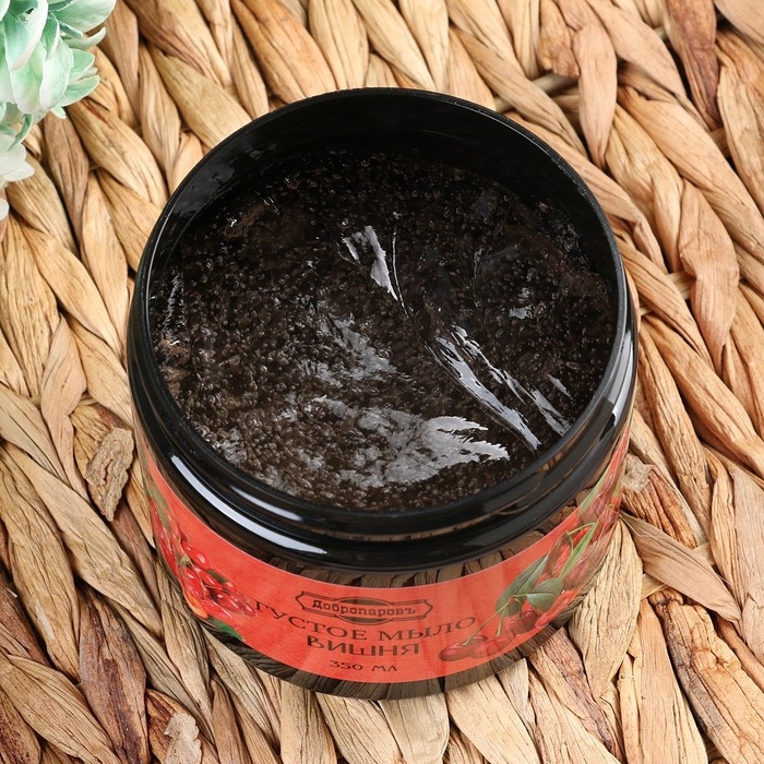 Мыло густое для волос и тела "Вишня", банное, 350 мл
