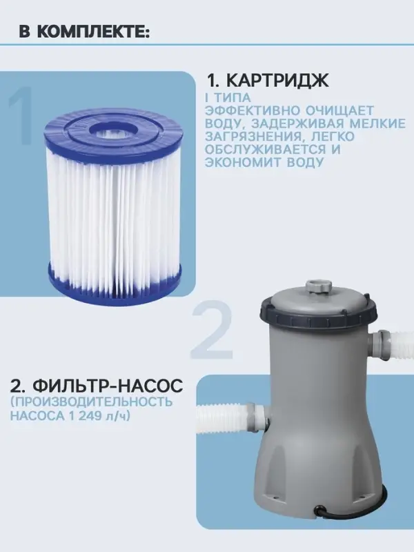 Бассейн каркасный Bestway Steel Pro 56681, 366&times;76 см, фильтр-насос, круглый