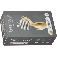 Перчатки мед. смотров. латекс., нестер, с пудрой, Benovy (S) 50 пар/уп