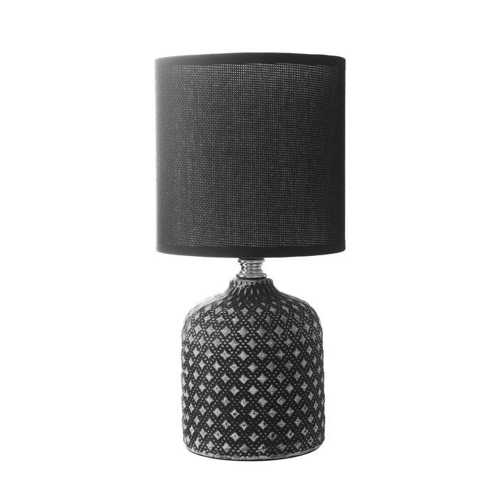 Настольная лампа с абажуром RISALUX «Рицио», Е14, 40 Вт, чёрно-белый, 13×13×27 см