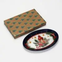 Блюдо сервировочное овальное &laquo;Новогодняя композиция&raquo;, 24.5&times;15&times;2 см
