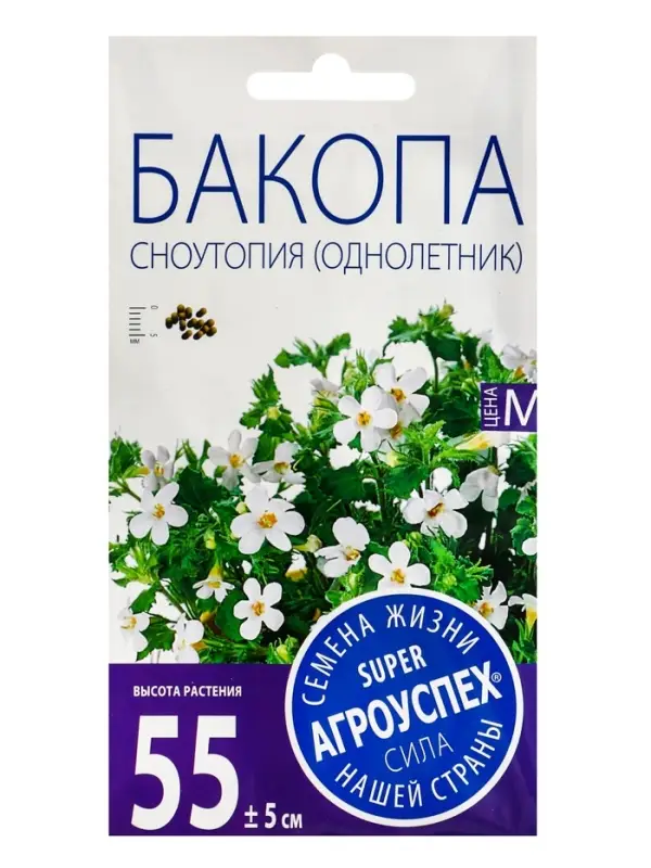 Семена цветов Бакопа Сноутопия Агроуспех 4 шт (100)