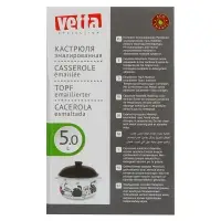 VETTA Хвостатые друзья Кастрюля эмалированная, 24см, 5,0л, индукция
