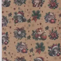 Бумага упаковочная бурый крафт &laquo;Котик&raquo;, 50&times;70 см