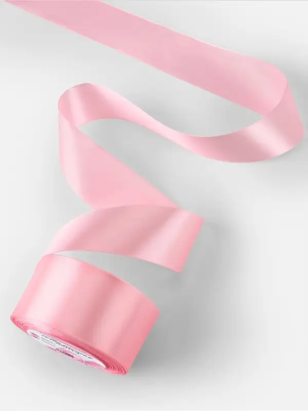 Лента атласная, 50 мм, 23&plusmn;1 м, розовая №04