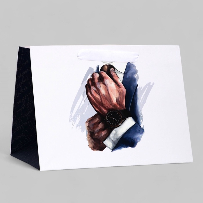 Пакет подарочный ламинированный с широким дном, Пакет подарочный ламинированный с широким дном,"Style", 25 × 19 × 18 см