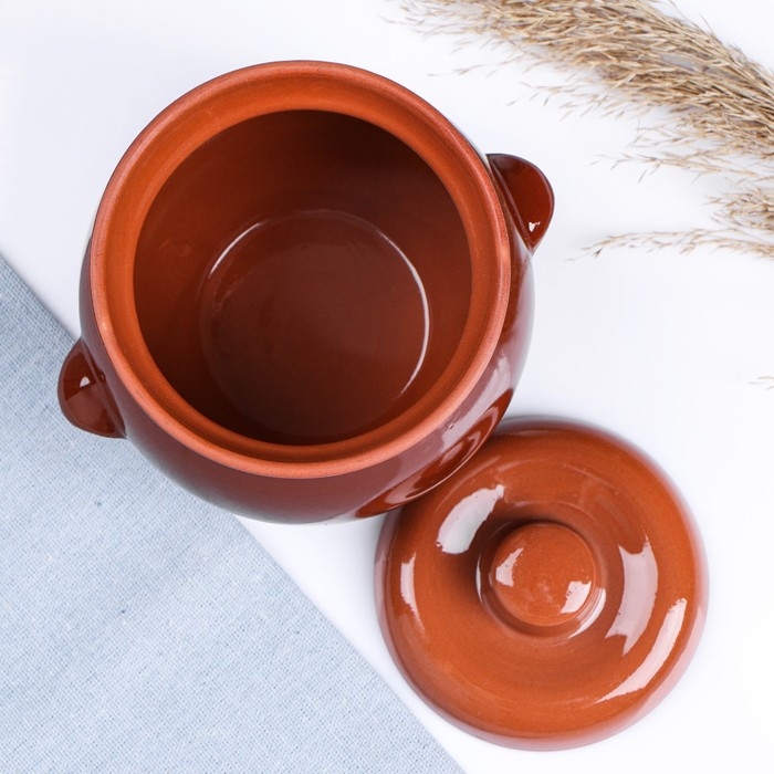 Горшок керамический для запекания  Горшок керамический для запекания "Кунгурский" с ручками 0,65л