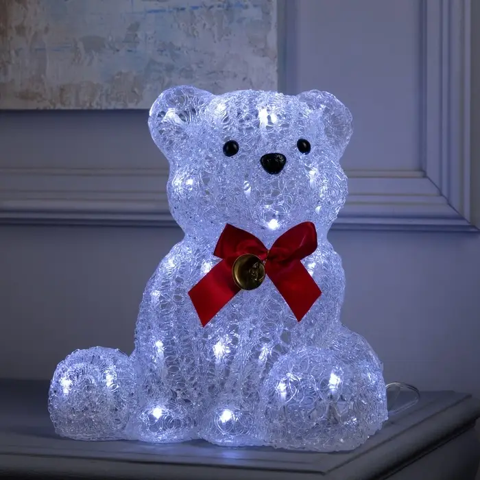 Фигура акриловая &laquo;Мишка&raquo; 25 см, 40 LED, 220 В, свечение тёплое белое