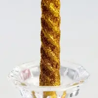 Набор свечей витых, 1.5&times;15 см, 2 шт., блёстки, золото