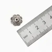 Шапочки для бусин (набор 10 шт.), 1.4&times;1.4&times;0.6 см, цвет черненое серебро