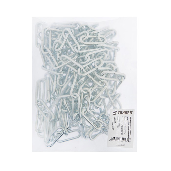 Цепь длиннозвенная ТУНДРА krep, DIN763, диаметр 4 мм, сварная, оцинкованная, 5 м Цепь длиннозвенная ТУНДРА krep, DIN763, диаметр 4 мм, сварная, оцинкованная, 5 м