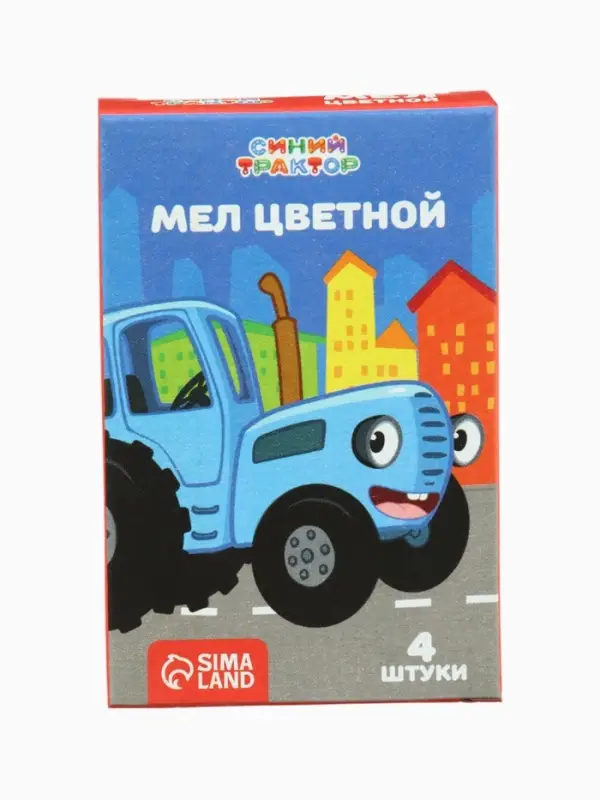 Мелки цветные школьные, 4 шт. «Синий трактор», прямоугольные Мелки цветные школьные, 4 шт. «Синий трактор», прямоугольные