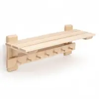 Полка - вешалка "Сосновская №1" 7 крючков 79х27х29 см