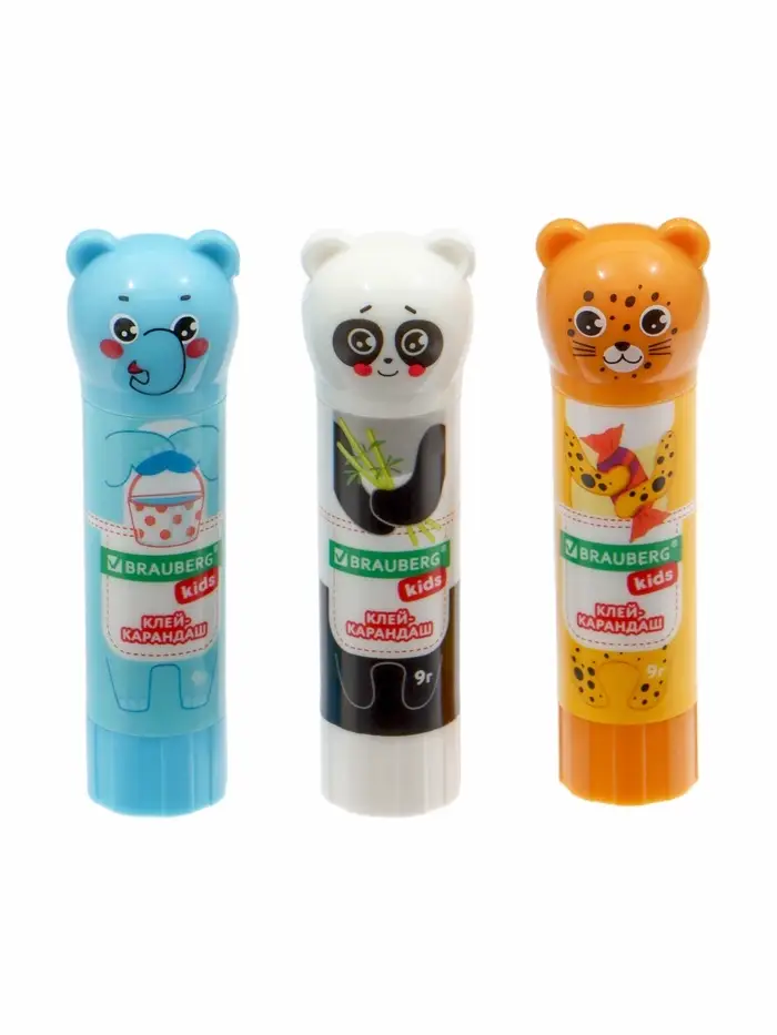 Клей карандаш BRAUBERG KIDS, 9 г, МИКС