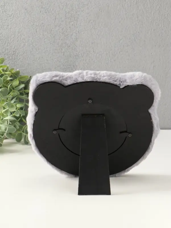 Фоторамка МДФ, иск. мех 11х11 см "Серый мишка" 20х2х20 см