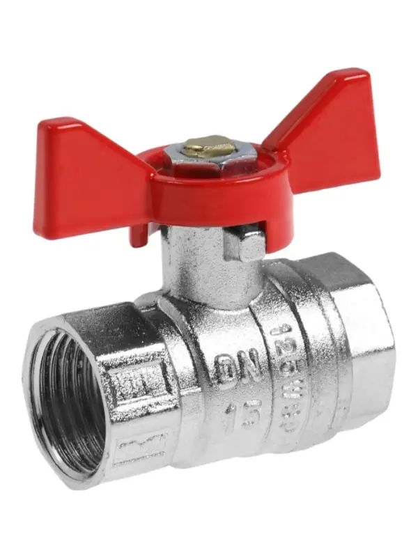 Кран шаровой ZEIN engr, внутренняя резьба 1/2", бабочка, цинк