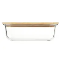 VETTA Контейнер для продуктов 1000мл, крышка бамбук, жаропрочное стекло