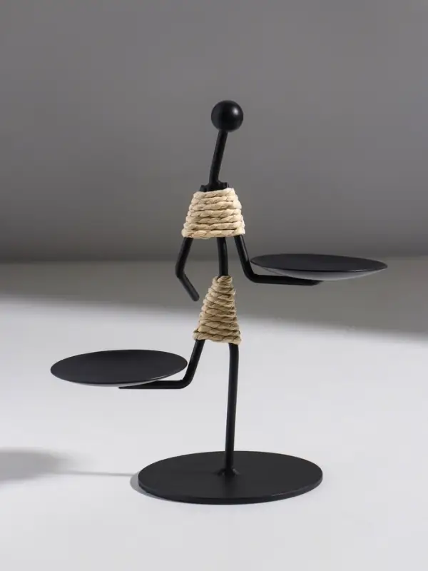 Подсвечник металл на 2 свечи  Подсвечник металл на 2 свечи "Абориген жонглёр" d=6 см 16х8х16 см