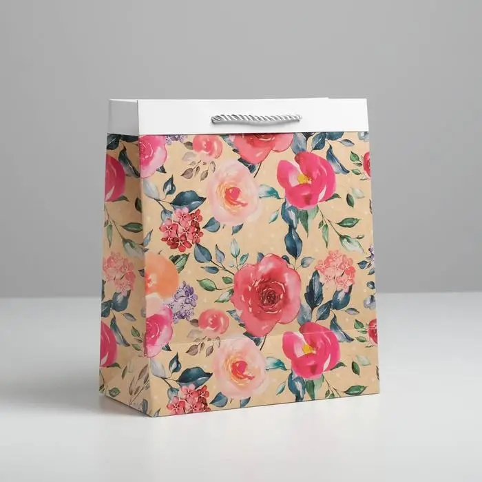 Пакет подарочный крафтовый, упаковка, &laquo;With big love&raquo;, 23 х 27 х 12 см