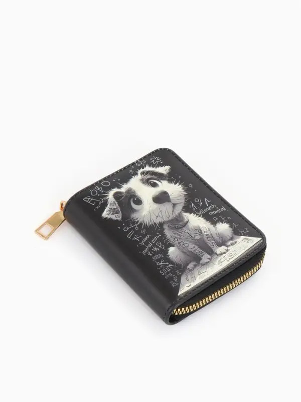 Кошелек дет 07-01-01 Июнь2538 собака, 8,5*2,5*10,5 см, 2 отд+отд/молн, д/карт, черный