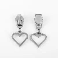 Бегунок для молнии &laquo;Спираль&raquo;, №7, &laquo;Сердце&raquo;, 10 шт., цвет никель