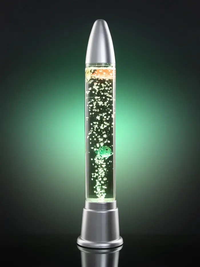 Лава - лампа RISALUX &laquo;Ракета-аквариум&raquo;, подсветка, RGB, от сети 220 В, серебристая, 10&times;10&times;60 см
